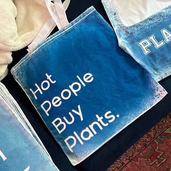 Hot People Buy Plants Cyanotype Tote Bag