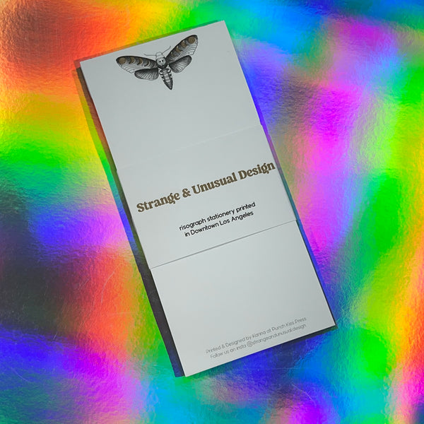 Deaths Head Hawk Moth Risograph Printed Notepad