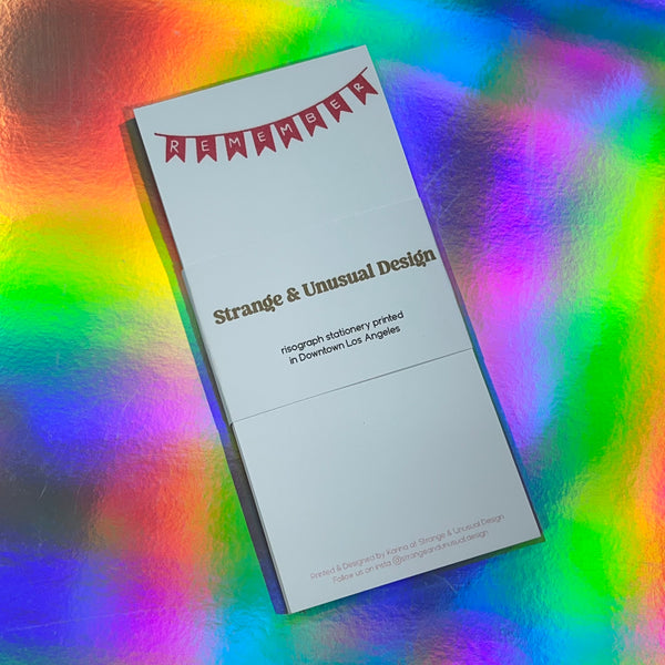 Red Flag Remember Riso Notepad