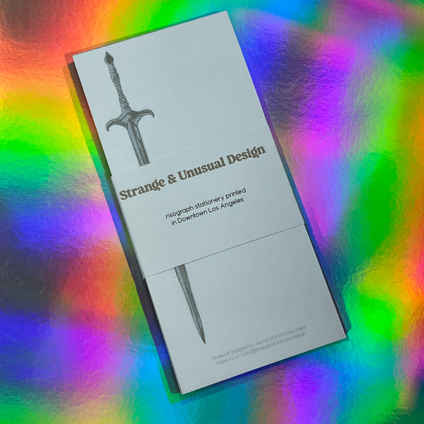 Golden Sword Risograph Printed Notepad