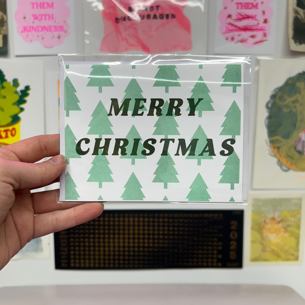 Merry Christmas Forest Risographed Card