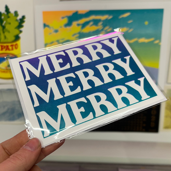 Merry Merry Merry Risographed Card