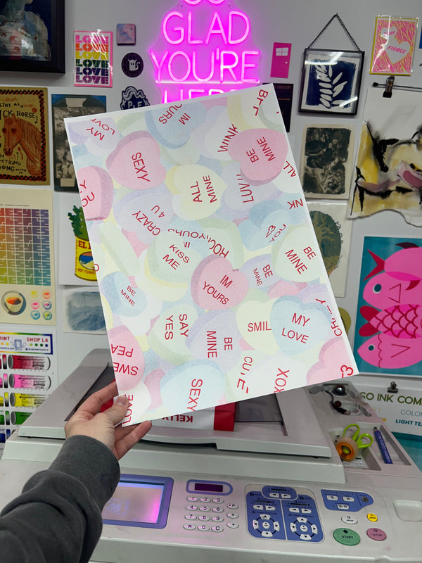 Sweet Hearts Risograph Print